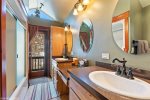 Master suite bath with shower tub combo 